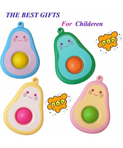 Mini Simple Fidget Keychain Toy 4 Packs Hard Pop Fingertip Toys Pop Bubble Fidgets Toy Silicone Sensory Toy for Adults Kids S...