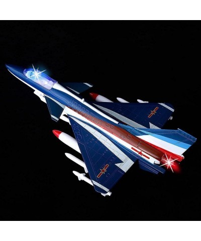 Metal Airplane Model Kit Blue Stealth Bombers and Fighter Planes Pull Back Aircraft Real Jet Sound Plane Models Toys for Boys...