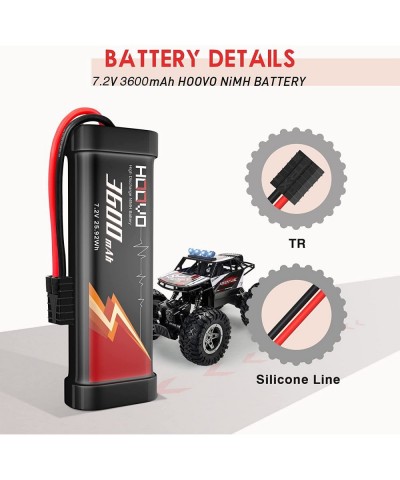 7.2V NiMH Battery 3600mAh High Power RC Battery with Tracxas Plug Compatible with 1/10-scale RC Car Associated Truck Boat Tan...