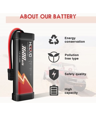 7.2V NiMH Battery 3600mAh High Power RC Battery with Tracxas Plug Compatible with 1/10-scale RC Car Associated Truck Boat Tan...