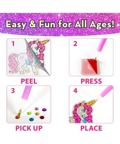 Gem Art Diamond Painting Kits for Kids with Storage Case Jewelry Keychains Stickers and More - Craft Kit with Unicorn and Mer...