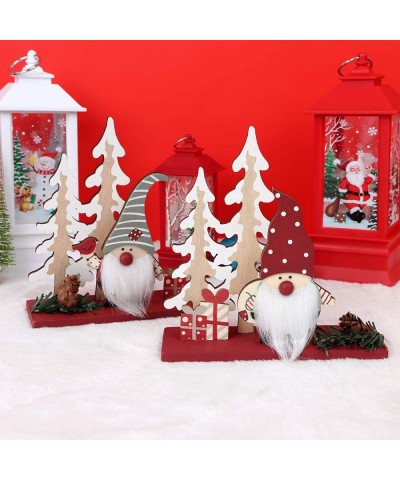 Set of 5 Christmas Table Decorations for Dinner Party Xmas Desktop Wooden Display Santa Snowman Noel for Home Restaurant Cafe...