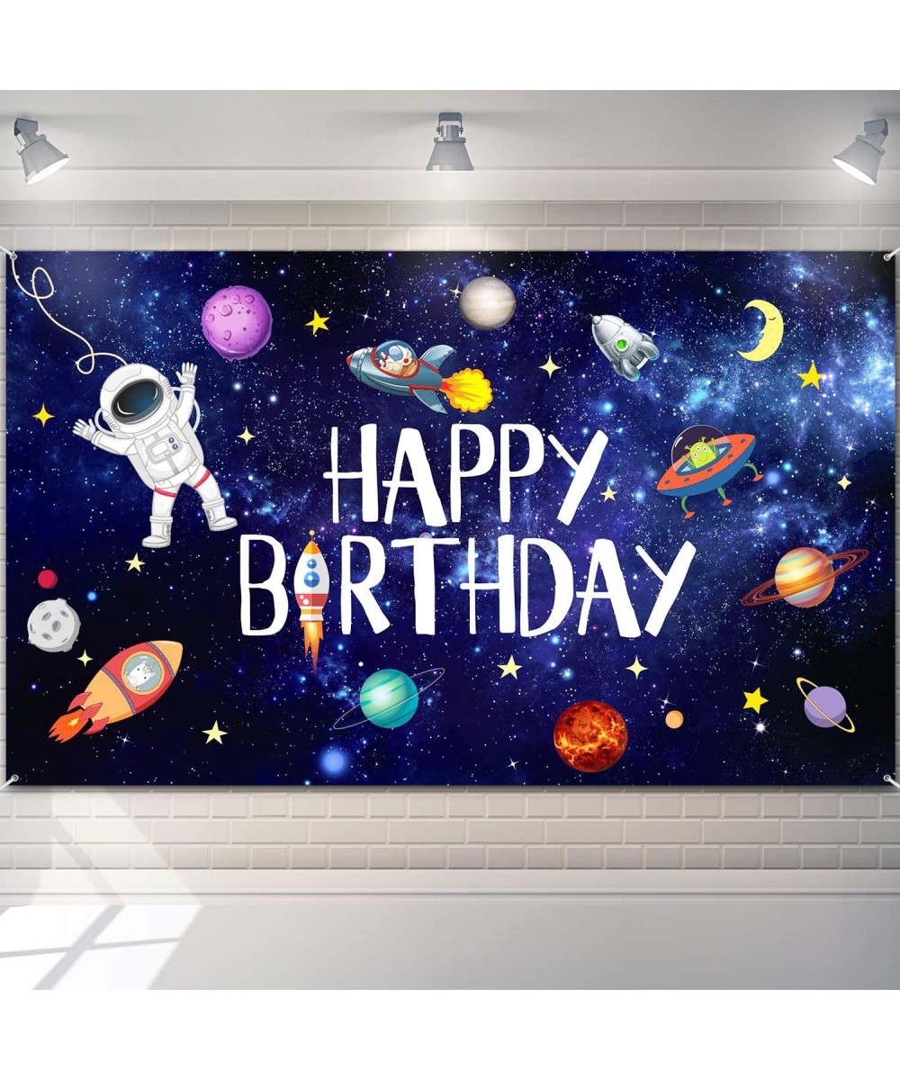 Outer Space Happy Birthday Photography Background Astronaut Rocket Backdrop Banner Astrology Astronomy Planet Galaxy Photo Ba...