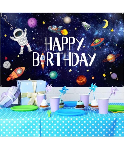 Outer Space Happy Birthday Photography Background Astronaut Rocket Backdrop Banner Astrology Astronomy Planet Galaxy Photo Ba...