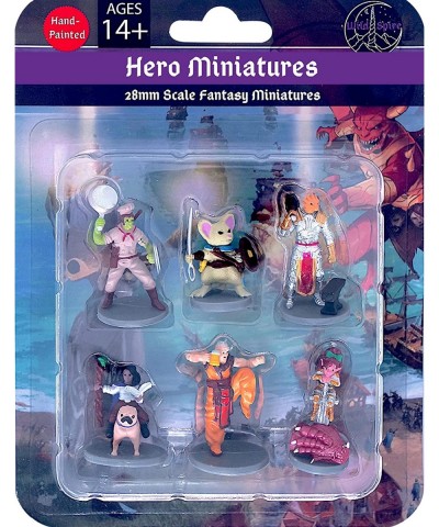 Fantasy Prepainted Starter Miniatures Set Hero Figures Set 1-2" Compatible with DND Miniatures for Dungeons Dragons Miniature...