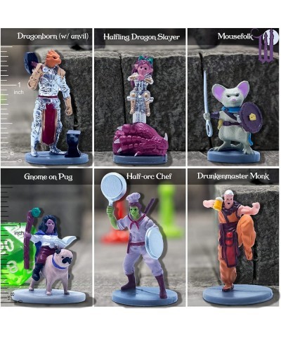 Fantasy Prepainted Starter Miniatures Set Hero Figures Set 1-2" Compatible with DND Miniatures for Dungeons Dragons Miniature...