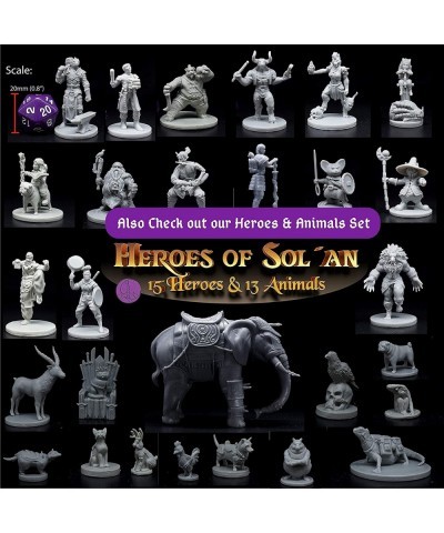 Fantasy Prepainted Starter Miniatures Set Hero Figures Set 1-2" Compatible with DND Miniatures for Dungeons Dragons Miniature...