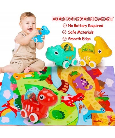 Dinosaur Cars Toys for 1 Year Old Boys Girls 4 Vehicle with Play Mat/Storage Bag Early Educational Infant Toys 6 9 Month Baby...