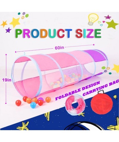 Kids Play Tunnel for Toddlers Crawling Tunnel for Girls Boys Cat or Dogs Indoor and Outdoor Babies Pop Up Toys Tent 5-ft (Pur...