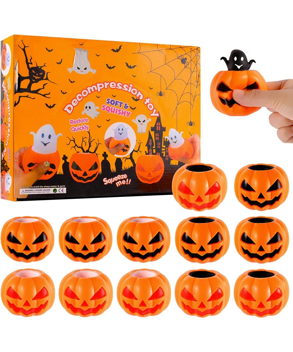 Halloween Toys 12 Packas Pumpkin Toys Ghost Relieve Stress Fidget Toys Pumpkin Stress Ball Halloween Party Favors Gifts for K...