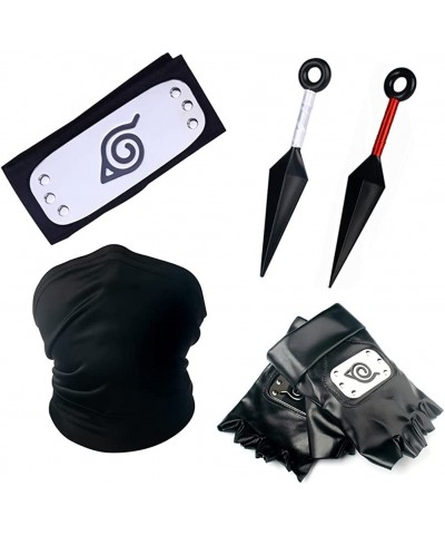 Ninja Cosplay Accessories Set Ninja Anime Leaf Village Headband Kakashi Face Veil Gloves Ninja Kunai Props $28.77 Kids' Costumes