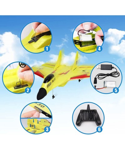 Rc Airplanes Remote Control Airplanes Glider 2.4 GHZ 2 Channels RC Plane Easy to Fly Yellow Remote Control Fighter Epp Foam R...