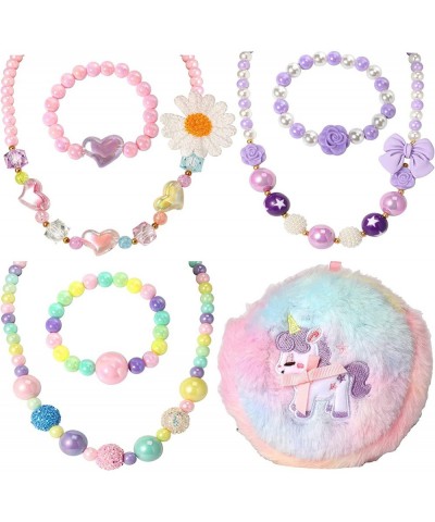 Kids Beaded Necklace and Bracelet 3 Sets Little Girls Jewelry In Box Favors Bags For Kids $20.66 Kids' Dress-Up Accessories