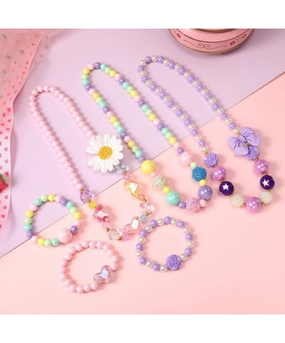 Kids Beaded Necklace and Bracelet 3 Sets Little Girls Jewelry In Box Favors Bags For Kids $20.66 Kids' Dress-Up Accessories