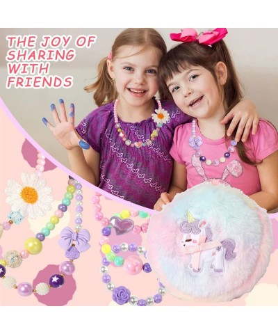 Kids Beaded Necklace and Bracelet 3 Sets Little Girls Jewelry In Box Favors Bags For Kids $20.66 Kids' Dress-Up Accessories