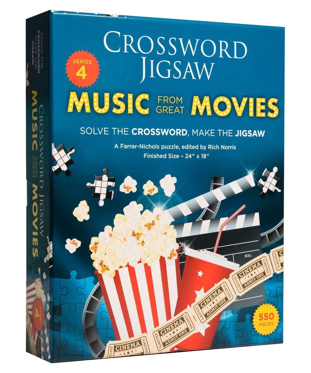 Movie Song Trivia Crossword Jigsaw Puzzle | 2 in 1 Fun Puzzle for Movie Buffs Families $47.47 Jigsaw Puzzles