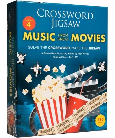 Movie Song Trivia Crossword Jigsaw Puzzle | 2 in 1 Fun Puzzle for Movie Buffs Families $47.47 Jigsaw Puzzles