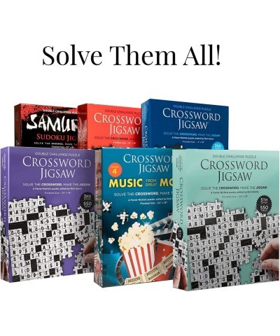 Movie Song Trivia Crossword Jigsaw Puzzle | 2 in 1 Fun Puzzle for Movie Buffs Families $47.47 Jigsaw Puzzles