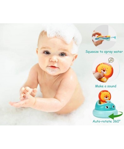 Baby Bath Toys Automatic Spray Water Baby Toys for Toddlers 1-3 Lion Shower Bathtub Toys with Spinning Boat for Infants Kids ...