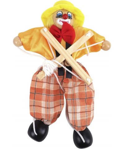 Funny Clown Pull String Puppet Wooden Joint Activity Doll Full Body Marionette Puppet Toys for Kids Men Women Pretend Play Pu...