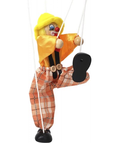 Funny Clown Pull String Puppet Wooden Joint Activity Doll Full Body Marionette Puppet Toys for Kids Men Women Pretend Play Pu...