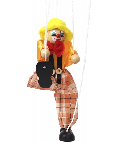 Funny Clown Pull String Puppet Wooden Joint Activity Doll Full Body Marionette Puppet Toys for Kids Men Women Pretend Play Pu...