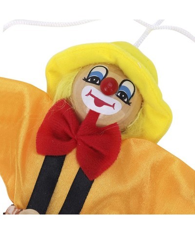 Funny Clown Pull String Puppet Wooden Joint Activity Doll Full Body Marionette Puppet Toys for Kids Men Women Pretend Play Pu...