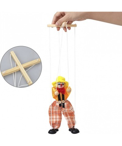 Funny Clown Pull String Puppet Wooden Joint Activity Doll Full Body Marionette Puppet Toys for Kids Men Women Pretend Play Pu...