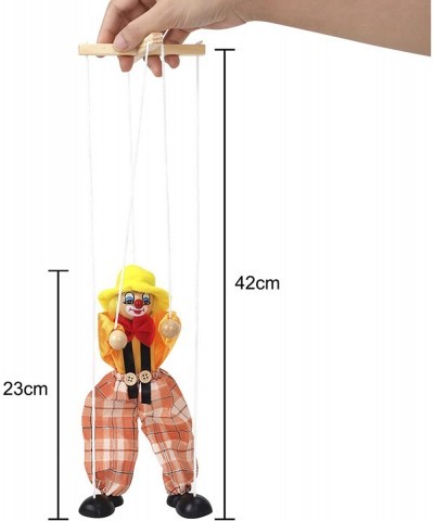 Funny Clown Pull String Puppet Wooden Joint Activity Doll Full Body Marionette Puppet Toys for Kids Men Women Pretend Play Pu...