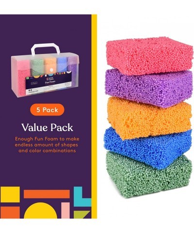 Fun Foam Modeling Foam Beads Play Kit 5 Blocks Children’s Educational Clay for Arts Crafts Kindergarten Preschool Kids Toys D...