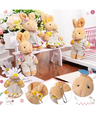 12 Pieces Mini Rabbit Stuffed Animal Plush Small Couple Bunny Plushie Burlap Floral Baby Shower Decoration Cute Soft Easter B...