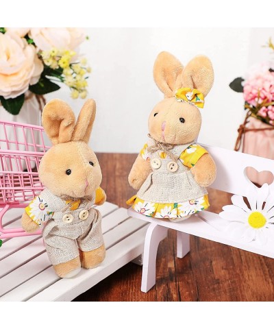 12 Pieces Mini Rabbit Stuffed Animal Plush Small Couple Bunny Plushie Burlap Floral Baby Shower Decoration Cute Soft Easter B...