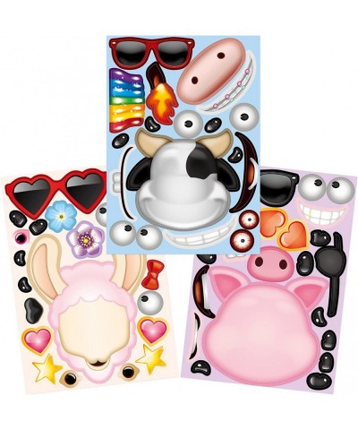 Make an Animal Sticker for Kids 30 Pack CreateYour Own Pig Stickers Cow Llama Face Stickers Cute Animal Face Stickers Birthda...