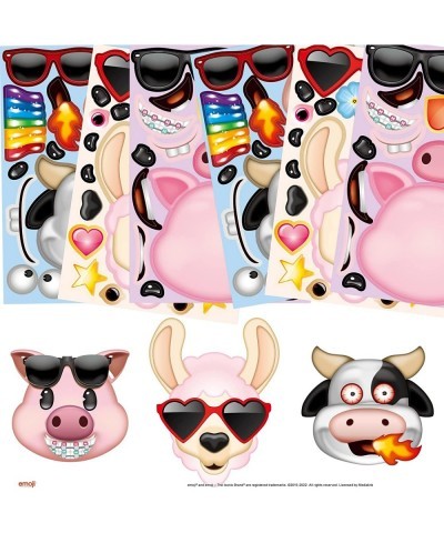 Make an Animal Sticker for Kids 30 Pack CreateYour Own Pig Stickers Cow Llama Face Stickers Cute Animal Face Stickers Birthda...