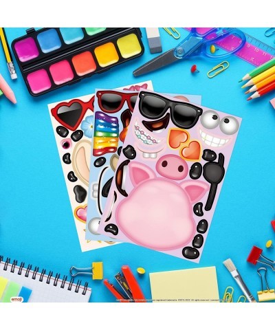 Make an Animal Sticker for Kids 30 Pack CreateYour Own Pig Stickers Cow Llama Face Stickers Cute Animal Face Stickers Birthda...