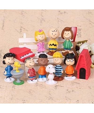 Snoopy Peanuts Charlie Brown Playset 12 Figure Cake Topper Toy Set $48.09 Kids' Party Decorations