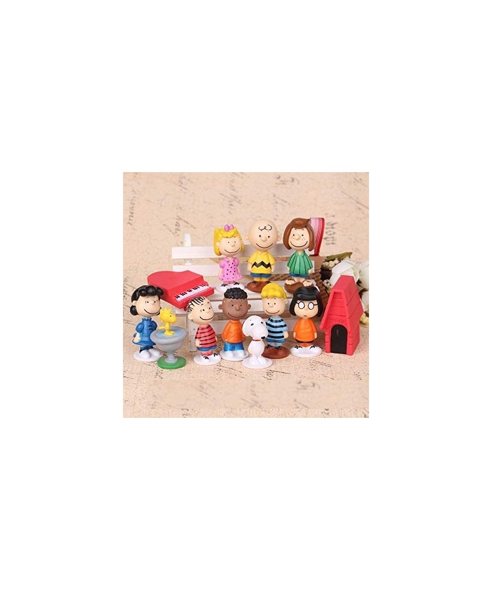 Snoopy Peanuts Charlie Brown Playset 12 Figure Cake Topper Toy Set $48.09 Kids' Party Decorations