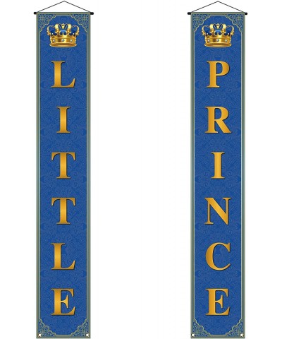 Royal Prince Baby Shower Decoration for Boy Little Prince Porch Banner Blue and Gold Little Prince Crown Royal Celebration Pa...