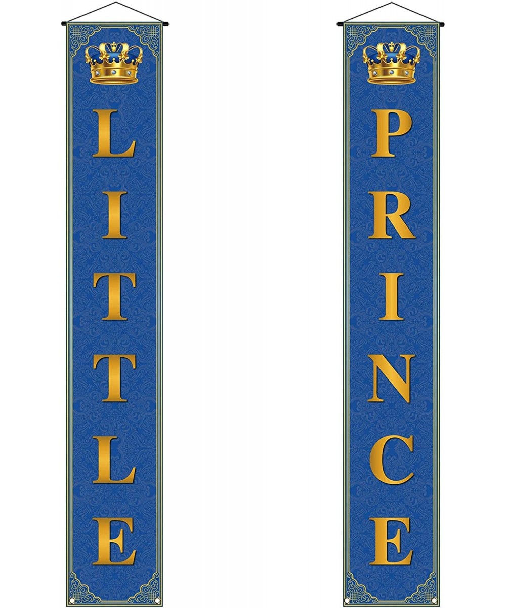 Royal Prince Baby Shower Decoration for Boy Little Prince Porch Banner Blue and Gold Little Prince Crown Royal Celebration Pa...