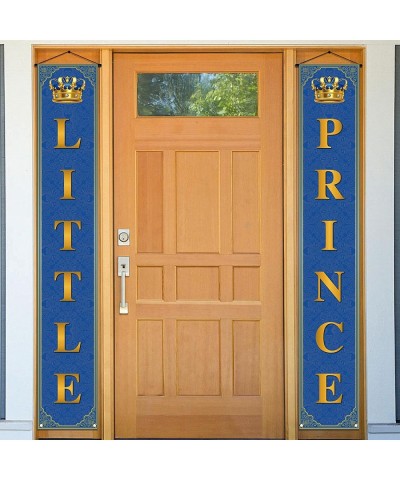 Royal Prince Baby Shower Decoration for Boy Little Prince Porch Banner Blue and Gold Little Prince Crown Royal Celebration Pa...