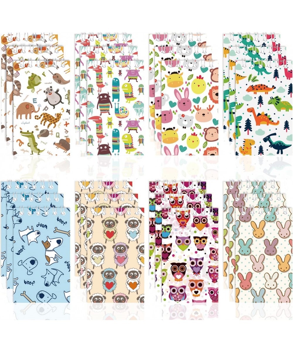 24 Pieces Novelty Cute Animal Mini Notebooks (2.36 x 3.94"）Themed Party Favor Cool Animal Notepads Spiral Pocket Notebooks Bi...