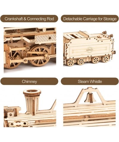 3D Wooden Puzzle for Adults-Mechanical Train Model Kits-Brain Teaser Puzzles-Vehicle Building Kits-Unique Gift for Kids on Bi...