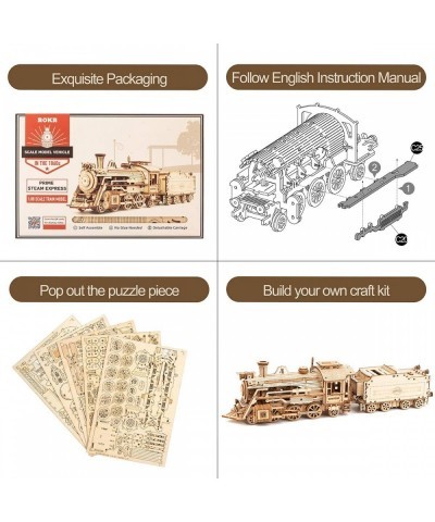 3D Wooden Puzzle for Adults-Mechanical Train Model Kits-Brain Teaser Puzzles-Vehicle Building Kits-Unique Gift for Kids on Bi...