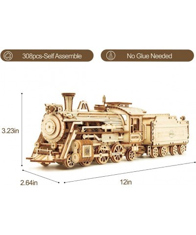 3D Wooden Puzzle for Adults-Mechanical Train Model Kits-Brain Teaser Puzzles-Vehicle Building Kits-Unique Gift for Kids on Bi...