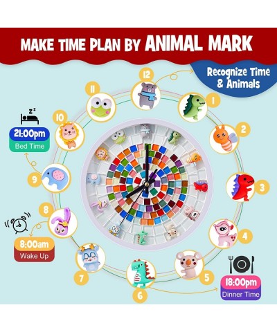 Mosaic Kids Wall Clock for Do It Yourself Creativity Craft Kits for Kids DIY Silent Clock Kits for Bedroom Decor Arts and Cra...