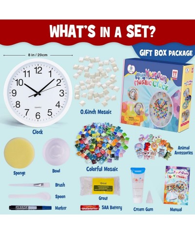 Mosaic Kids Wall Clock for Do It Yourself Creativity Craft Kits for Kids DIY Silent Clock Kits for Bedroom Decor Arts and Cra...