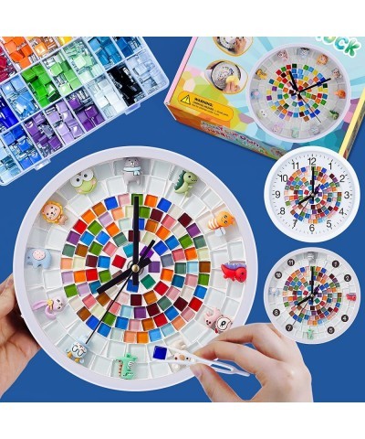 Mosaic Kids Wall Clock for Do It Yourself Creativity Craft Kits for Kids DIY Silent Clock Kits for Bedroom Decor Arts and Cra...