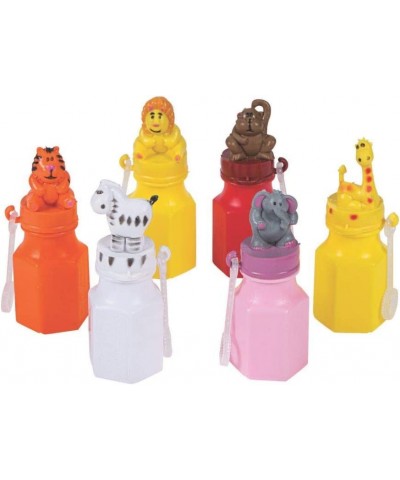 Zoo Animal Bubble Bottles - comes in lion tiger elephant zebra giraffe and monkey shapes - 12 Pieces - Zoo Birthday Party Fav...