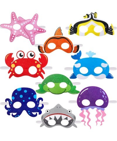 Ocean Animals Felt Masks Sea Animal Masks for Under The Ocean Themed Birthday Halloween Dress Up Costume Party Supplies (18 P...