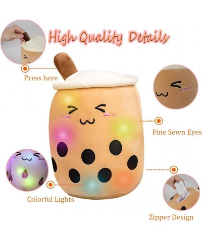 Light up Boba Stuffed Plush Bubble Tea Pillow with LED Colorful Night Lights Glowing Super Soft-Brown 13.7'' $41.33 Stuffed A...